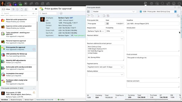 Approval: Price quotes