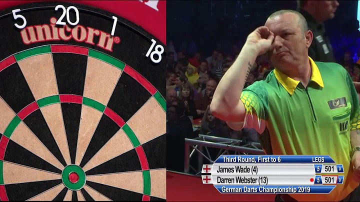 105 AVG + 9 DARTER! - James Wade vs. Darren Webste...