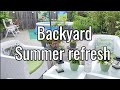 NEW BACKYARD SUMMER REFRESH 2021 | Low budget small patio makeover