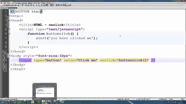 HTML Tutorial 14 - onclick