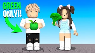 Roblox But, We Only EAT The SAME COLOR FOOD Challenge..