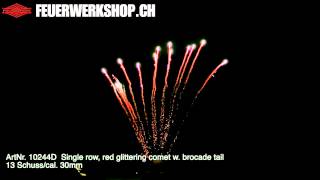 Single row, yellow glittering comet w. brocade tail (10244D)