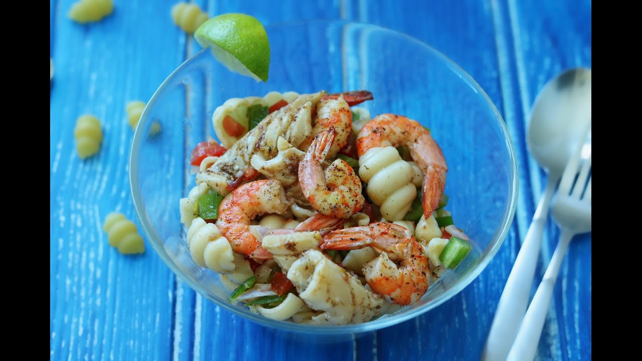 Crustaceans Pasta Salad سلطة فواكه البحر والمكرونة Youtube