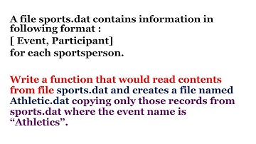 COPY RECORDS FROM ONE BINAAY FILE TO ANOTHER BASED ON CONDITION | FILE HANDLING | CBSE CLASS XII  CS