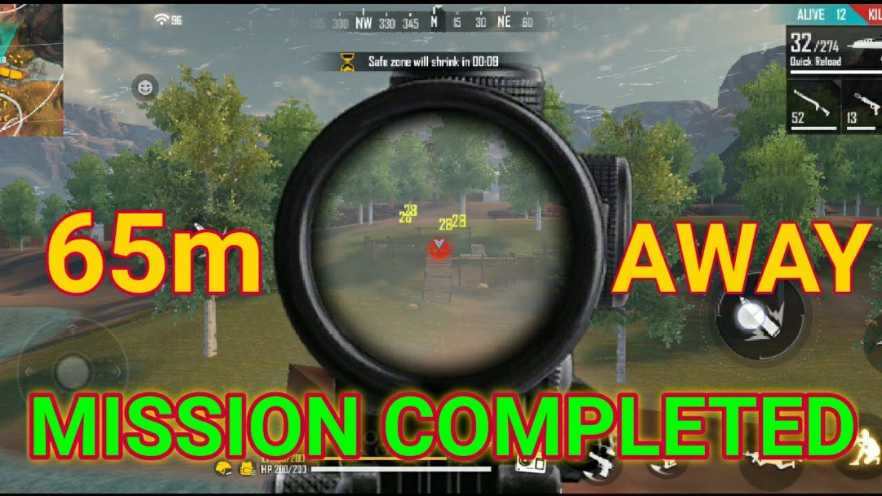 Garene Free Fire Kill 10 Players From At Least 65m Away Elite Pass Mission Complete