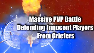 Massive PVP Battle Defending Innocent Players From Griefers - No Man's Sky