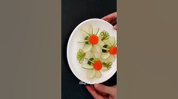 Mẹo vặt cắt tỉa trang trí rau củ Dưa Leo và Cà Rốt - Flower carving art #shorts