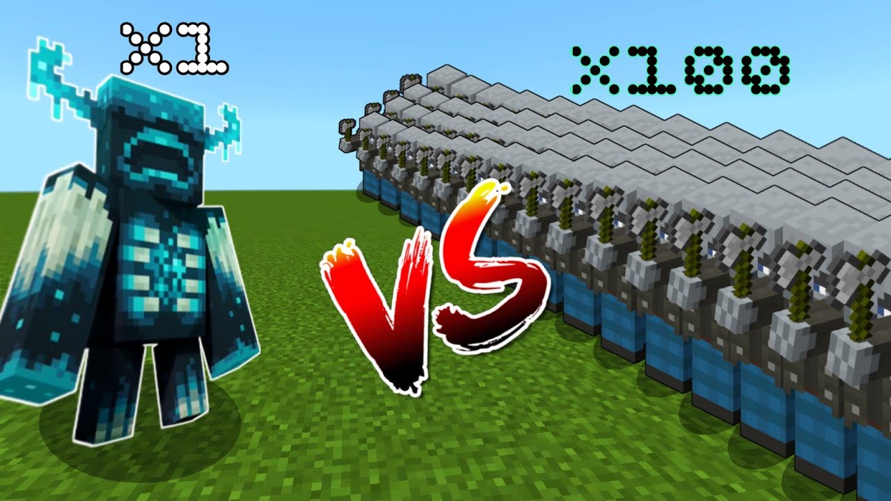 WARDEN vs 100 VINDICATOR mobs😱😱 in Minecraft 1.20 / Minecraft Mob ...