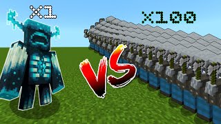 WARDEN vs 100 VINDICATOR mobs😱😱 in Minecraft 1.20 / Minecraft Mob Battle