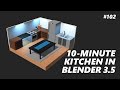 Let&#39;s Model a KITCHEN Diorama in 10 MINUTES - # 102 - Blender 3.5