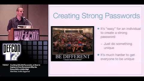 DEFCON 17- Cracking 400,000 Passwords, or How to Explain to