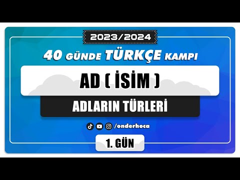 3) AD (İSİM) - SORU ÇÖZÜMÜ  / DİL BİLGİSİ KAMPI / Önder Hoca