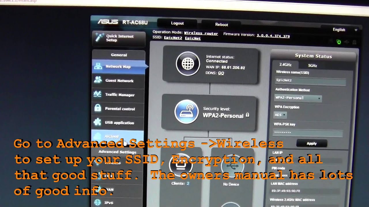 ASUS Wireless Router RT-AC68U unboxing / set up - YouTube