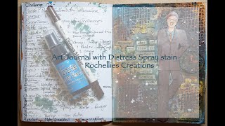 Art Journal page  with Distress Spray stain #193