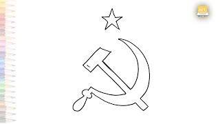 Soviet Union Flag hammer sickle drawing | Рисунок серпа молота | How to draw Hammer & Sickle drawing