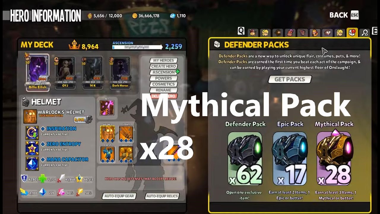 DD2 Opening 28 Defender Packs Mythical Packs - YouTube