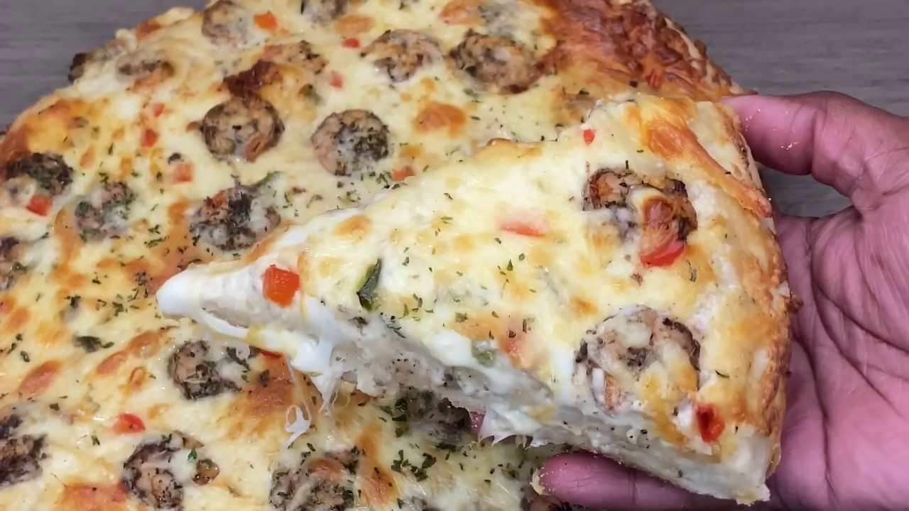 JERK SHRIMP PIZZA MAKING PIZZA DOUGH FROM SCRATCH FRUGALLYT YouTube