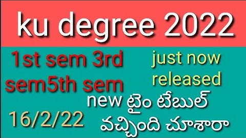 ku new time table released 2022/ku degree sem new time table released 2022/Kakatiya University 2022/