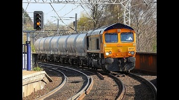 GBRF 66737 Lesia Pulls The Alcan Tanks Through Partick and Suburban Glasgow