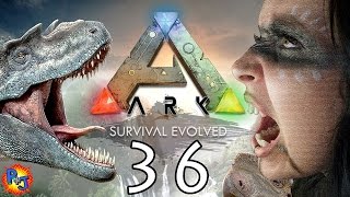 Lets Play ARK: Survival Evolved PS4 Split-screen | Co-op Gameplay Part 36: Taming a T-Rex (P+J)