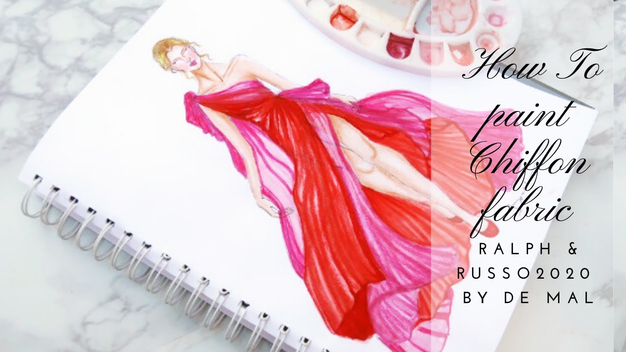 HOW TO ILLUSTRATE CHIFFON FABRIC| FASHION ILLUSTRATION | STEP BY STEP ...