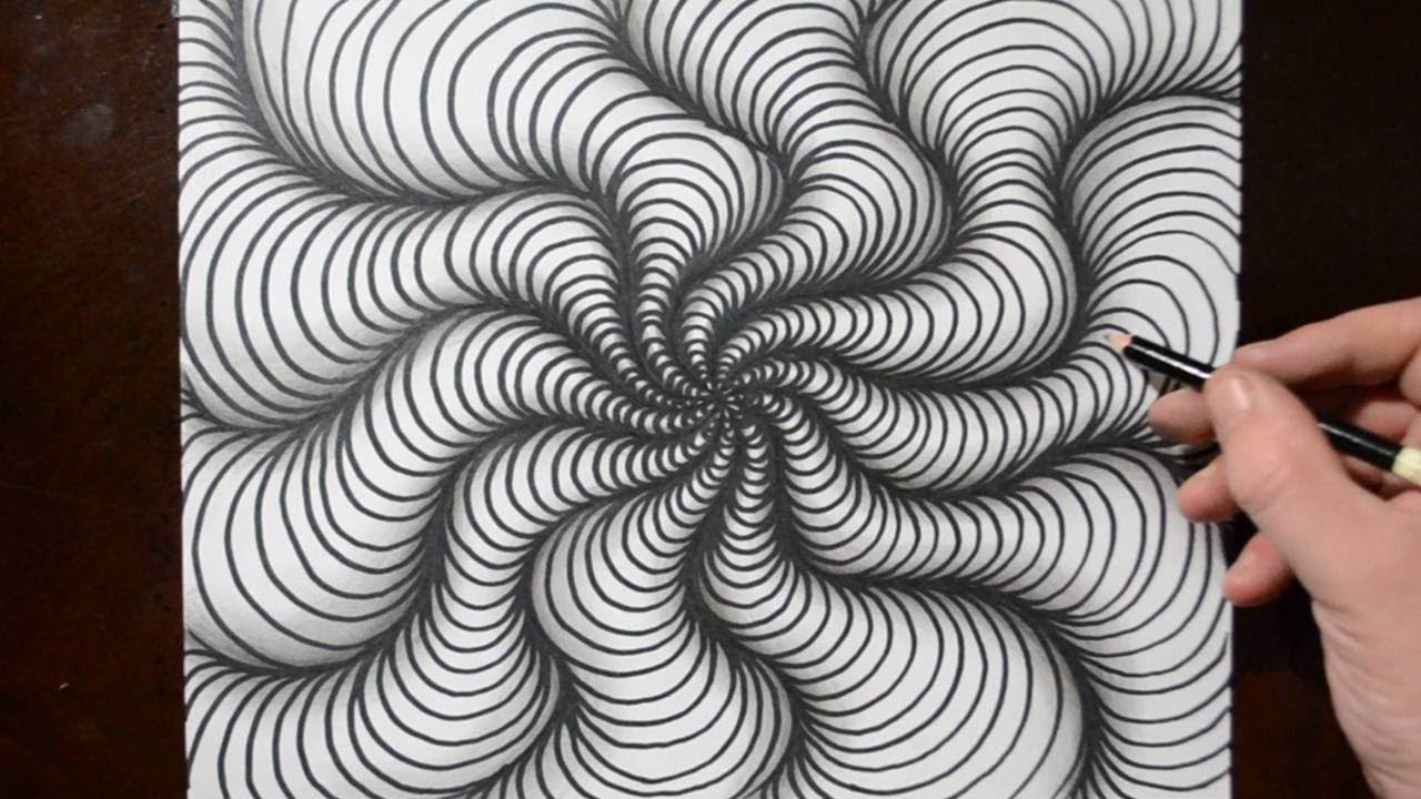 Drawing a Wavy Spiral Pattern - YouTube