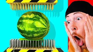 Watermelon vs SHARP Hydraulic Press