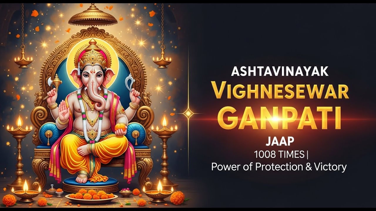 🕉️ Ashtavinayak Vighneshwar Ganpati 1008 Times Jaap | Power of Protection & Victory