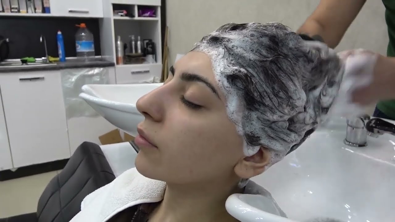 Perfect Relaxing ASMR Female Head Massage Shampoo Massage Hair Wash