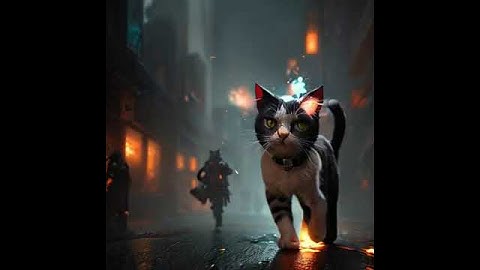 Mecha Mech Robots in the Sky Cat Cute Feline Mouse Catcher Mortal Wombat surrounded by explosions in