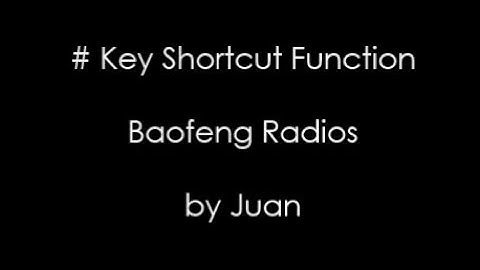 Change Power Level Shortcut Button - Baofeng Radio
