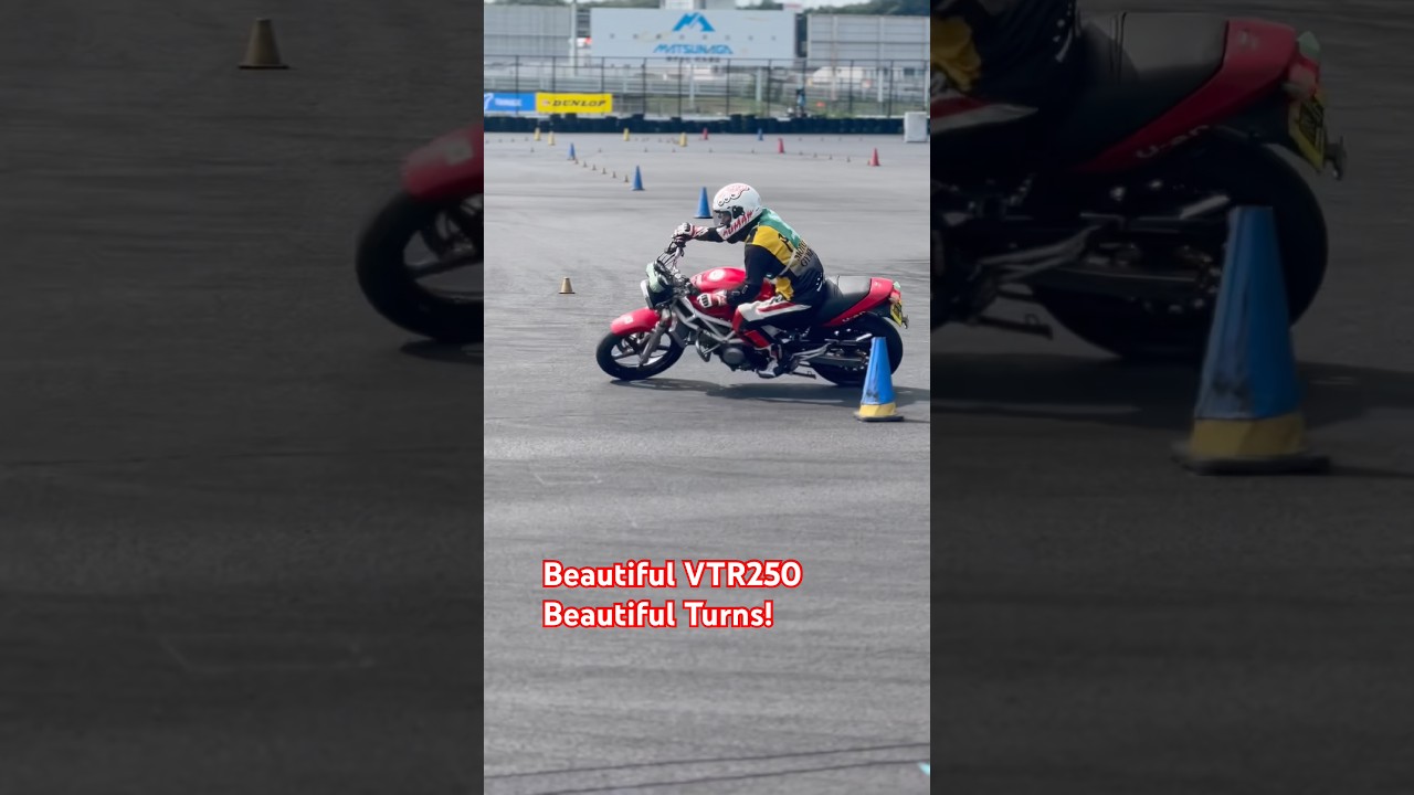 Beautiful Turns with a Beautiful VTR250! His name is Jiro! #vtr250 # #motogymkhana