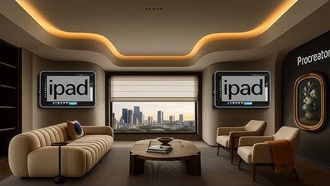 Realistic hand-painted iPad procreate living room renderings full process