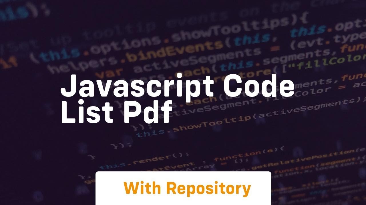 javascript code list pdf - YouTube