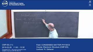 Electronic Structure (CMP-ES) Lecture 11