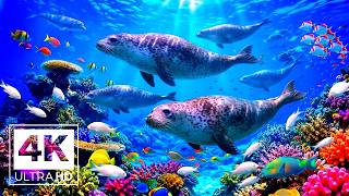 4K Deep Blue Journey - 🌊 Coral Reef Fish Tank with Meditation Music for Deep Sleep, Stress Relief