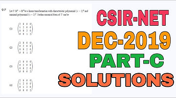 CSIR NET MATHEMATICS | DECEMBER-2019 | LINEAR ALGEBRA SOLUTION |