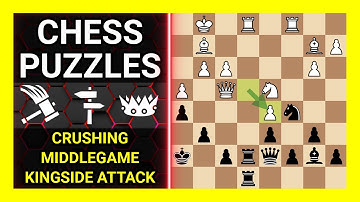 Chess Puzzles to Practice. Themes: Crushing, Middlegame, Kingside attack. Learn Chess
