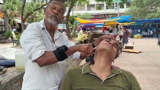 ASMR Barber Waris - $1 Indian Street Beard Cut & Head Massage(Watch For Better Sleep)😴