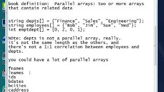 CIT1173#5141 (July 18 2018) Parallel and 2D arrays