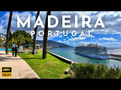 Funchal MADEIRA Walking Tour, Madeira PORTUGAL 4K HDR
