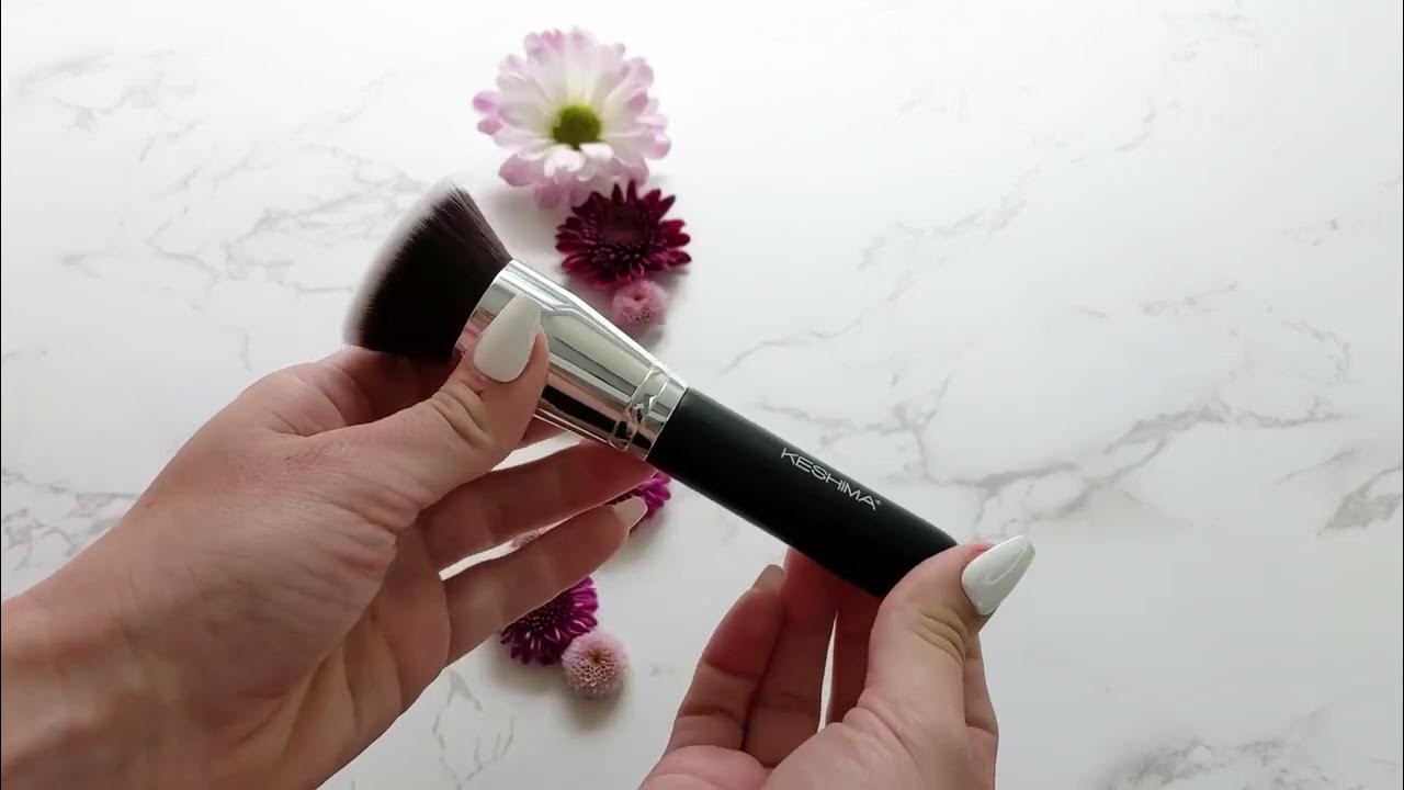 Large Flat Top Kabuki Foundation Brush By Keshima Test & Review! YouTube