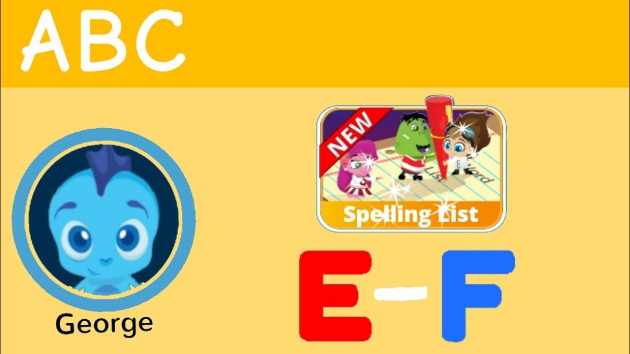 Wonster Words George's Lesson Plan Practice Custom Spelling List LETTERS — Walkthrough Letters E-F