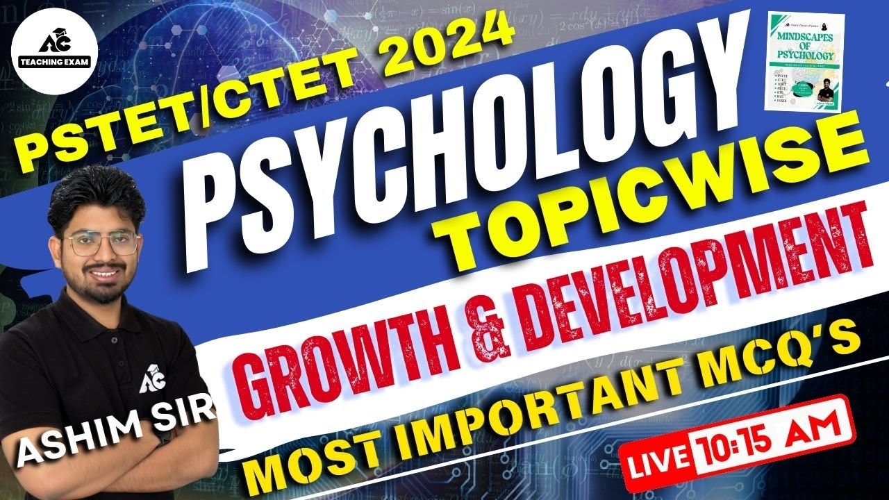 PSTET/CTET 2024 | Psychology Topicwise | Growth & Development | Most important MCQ