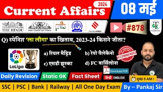 8 May 2024 Current Affairs | Daily Current Affairs | Static GK | Current News | Crazy GkTrick