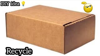 Waste Material Craft idea easy\/craft using waste cardboard box\/cardboard diy wall shelf