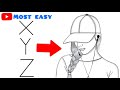 How to draw a girl with cap  girl drawing easy step by step  beautiful girl drawing for beginners