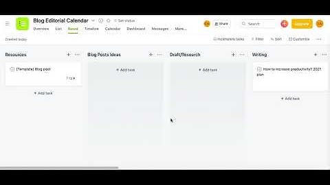 Quick Asana board overview