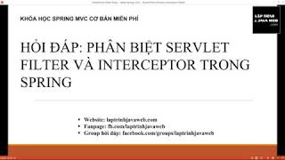 [Hỏi đáp] Phân biệt servlet filter và interceptor trong spring mvc