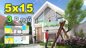 Mẫu Nhà Cấp 4 Có Gác Lửng 5x15 | P3- Thiết Kế 3d Ngoại Thất #nandesign #thiếtkếnhàđẹp